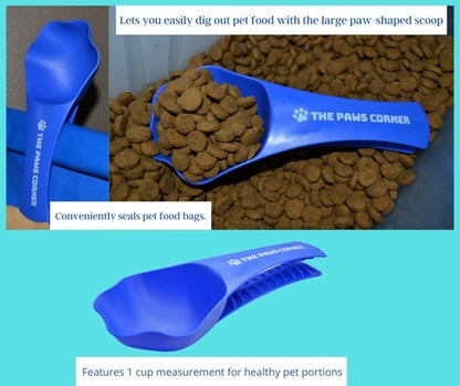 Paw-shaped pet food scoop